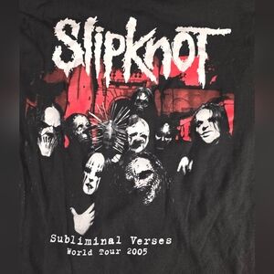 Slipknot 2005 World Tour Subliminal Verses Black and Red Tour T-Shirt Sz XL